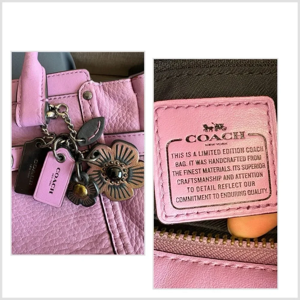 COACH Mini Swagger 21 Orchid Leather W/ Willow Floral Crossbody Limited edition